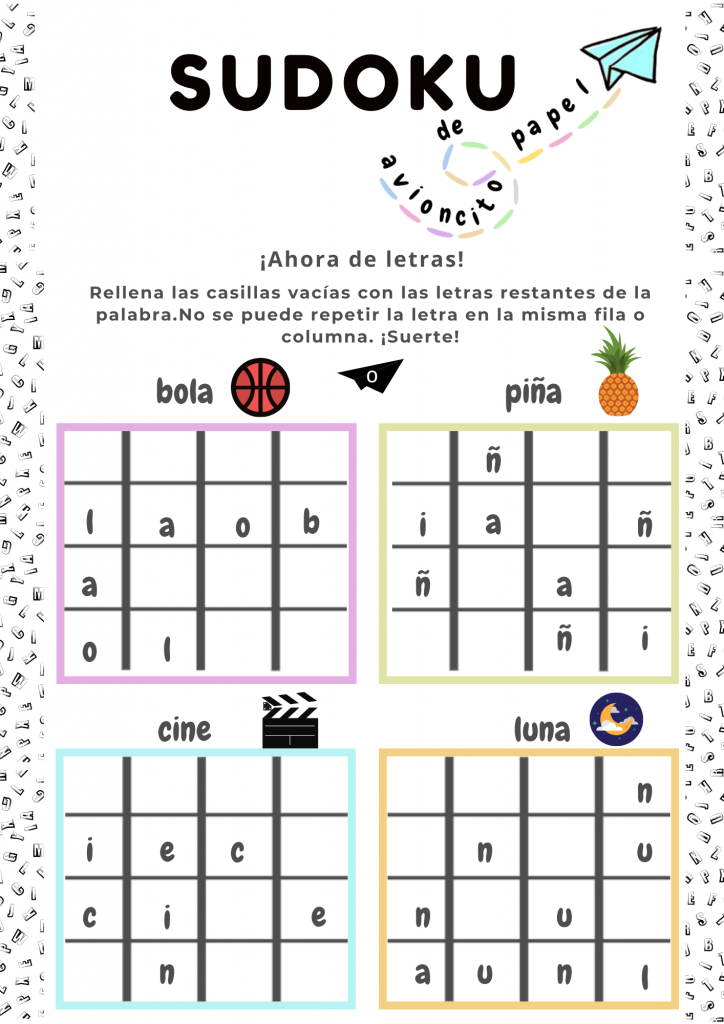 Pack para hacer de letras - Avioncito de papel